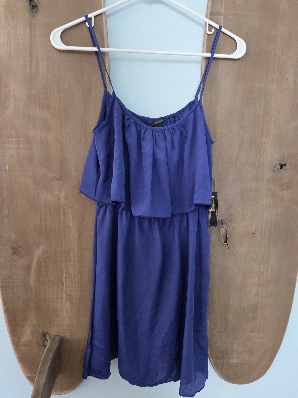Ali & Kris Royal Blue Spaghetti Strap Ruffle Mini Dress